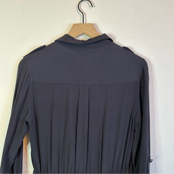 Equipment Jacquot Button Front Long Sleeve Midi Utility Dress Eclipse 2 - Picture 8 of 14